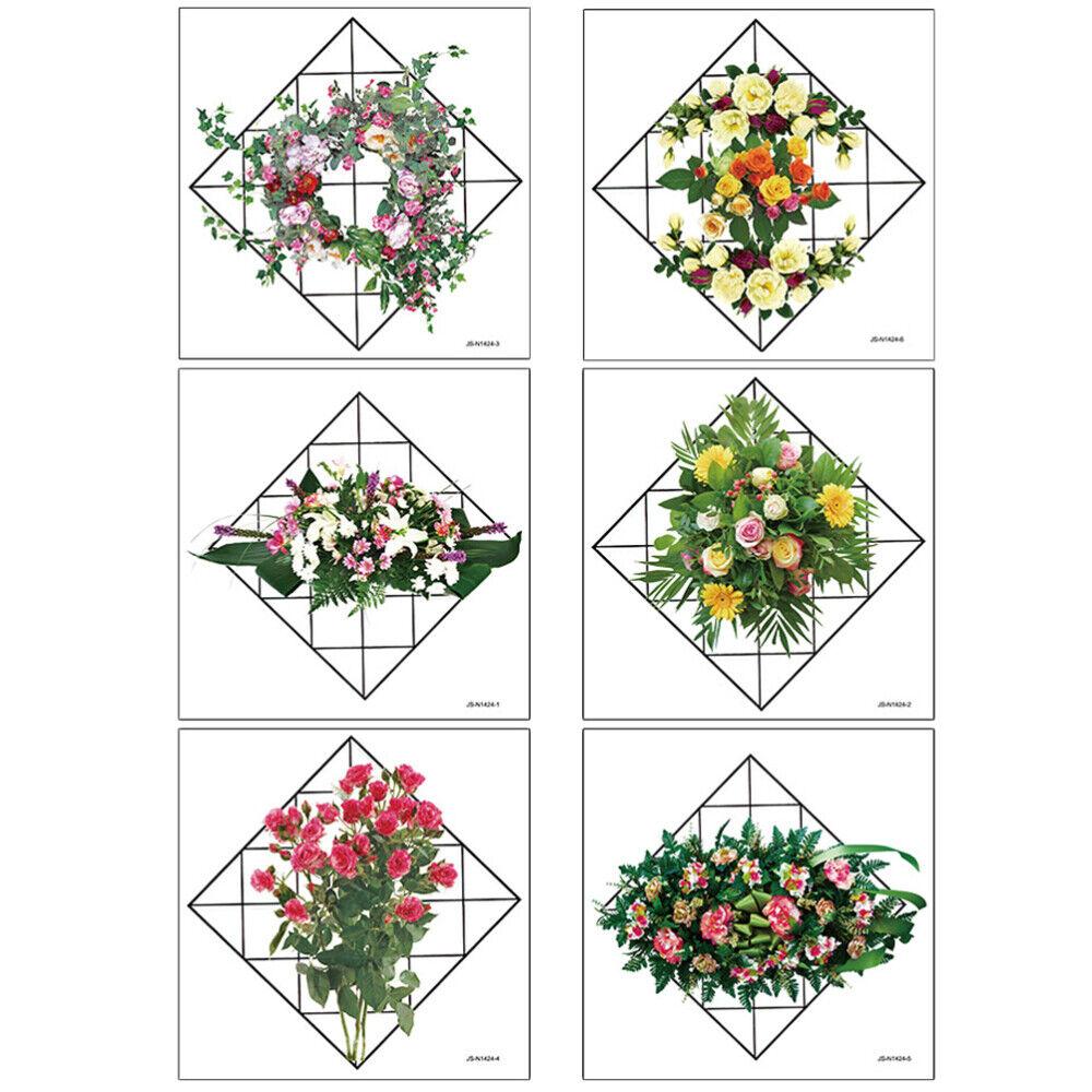 Home Wall Art Grid Flower Pattern Sticker Office Decals